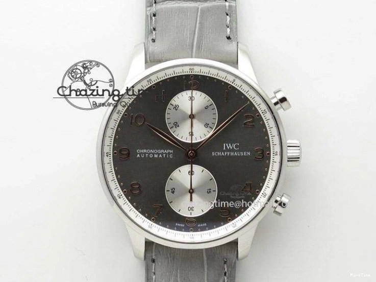 MIROTIME 0331 Unique Portuguese IW3714 Diam ZF V2 1:1 Best Edition Gray Dial On Brown Leather Strap A79350 (Slim Movement) 7250